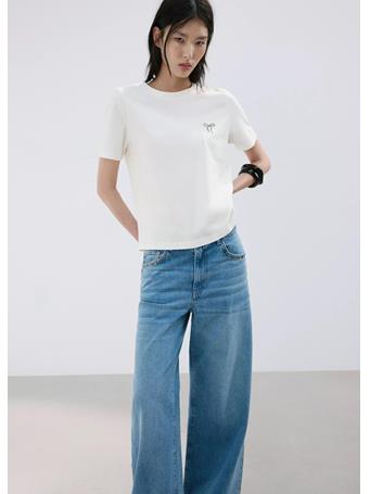 MANGO - Short-Sleeved Printed T-Shirt WHITE