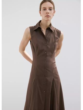 MANGO - Lyocell Shirt Dress DARK BROWN
