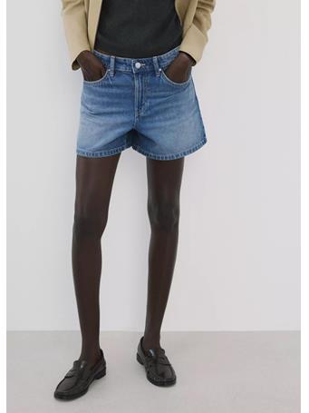 MANGO - Straight Mid-Rise Denim Shorts MEDIUM BLUE