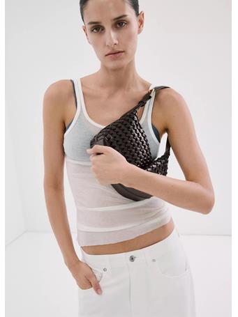 MANGO - Braided Shoulder Bag DARK BROWN