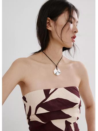 MANGO - Printed Strapless Jumpsuit NATURAL WHITE