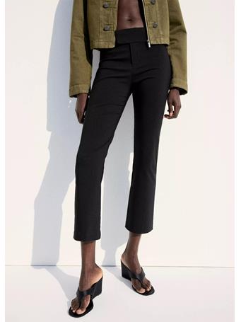 MANGO - Straight-Leg Trousers with Belt Loops BLACK