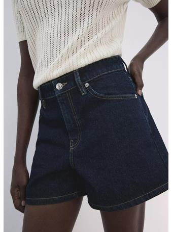 MANGO - Straight Mid-Rise Denim Shorts DARK BLUE