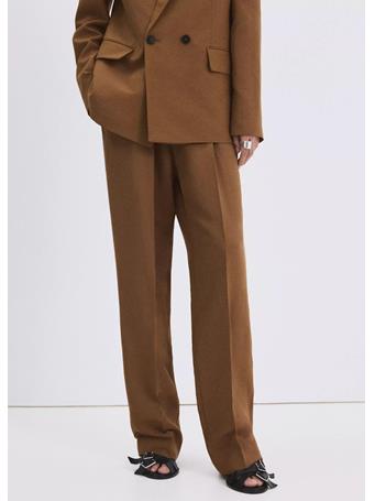 MANGO - Linen Suit Trousers with Elastic Waistband LT PASTEL BROWN