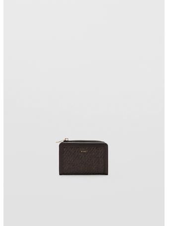 MANGO - Small Textured Purse DARK BROWN