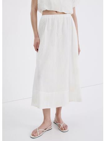 MANGO - Cotton Skirt with Embroidery Details NATURAL WHITE