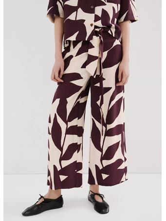 MANGO - Printed Straight Trousers NATURAL WHITE