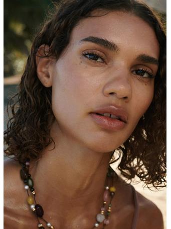 MANGO - Double Beaded Necklace GREEN