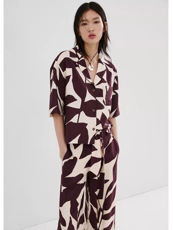 MANGO - Printed Short-Sleeved Shirt NATURAL WHITE