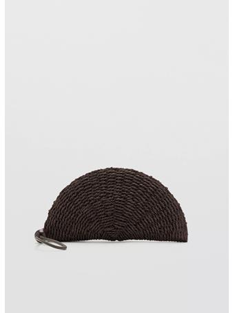MANGO - Natural Fibre Pouch DARK BROWN