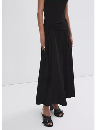 MANGO - Flared Cotton Skirt BLACK