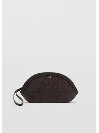 MANGO - Natural Fibre Pouch DARK BROWN
