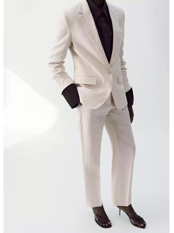 MANGO - Linen Suit Trousers NATURAL WHITE
