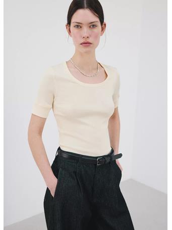 MANGO - Short-Sleeved Fitted T-Shirt NATURAL WHITE