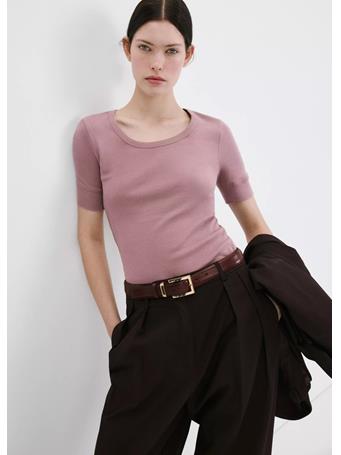MANGO - Short-Sleeved Fitted T-Shirt LILAC