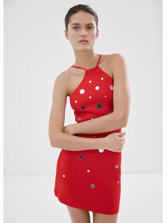 MANGO - Halter-neck knitted dress BRIGHT RED