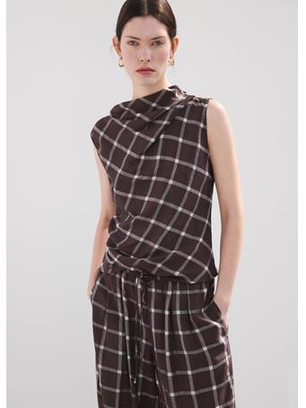 MANGO - Fitted Top with Draped Neckline MEDIUM PURPLE