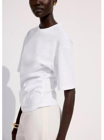 MANGO - Cotton T-Shirt with Pucker Detail WHITE