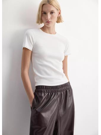 MANGO - Short-Sleeve Studded T-Shirt WHITE