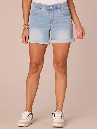 DEMOCRACY - "Ab"solution Mid-Rise 5-Inch Inseam Shorts POWDER BLUE ARTISANAL
