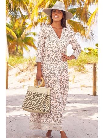 ASPIGA - Mykonos Organic Cotton Maxi Beach Dress SOFT CEHHTAH WHITE/TAUPE