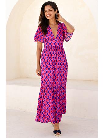 ASPIGA - Sylvie EcoVero Dress BLUE/PINK