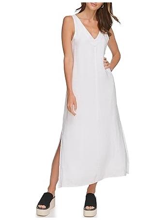 DONNA KARAN - Linen Dress WHITE