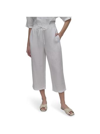 DONNA KARAN - Drawstring wide-leg trousers WHITE