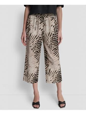 DONNA KARAN - Printed Pull-On Pants BRUSHED SANDBED