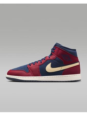 NIKE - Air Jordan 1 Mid SE Men's Shoes TEAM RED/PALE VANILLA-OBSIDIAN
