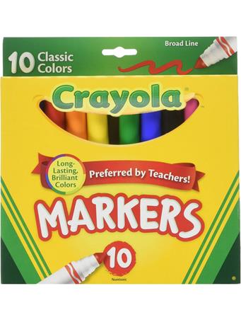 CRAYOLA - 10 Broad Line Markers NO COLOR