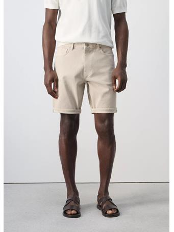 MANGO - Slim-fit Denim Bermuda Shorts BEIGE