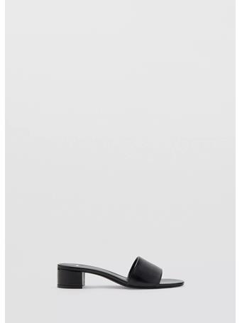 MANGO - Block-Heel Sandals with Strap BLACK