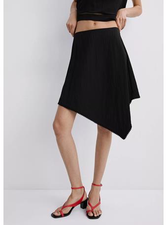 MANGO - Asymmetric A-Line Skirt BLACK