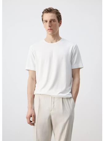 MANGO - Slim-fit Short-sleeved T-shirt WHITE