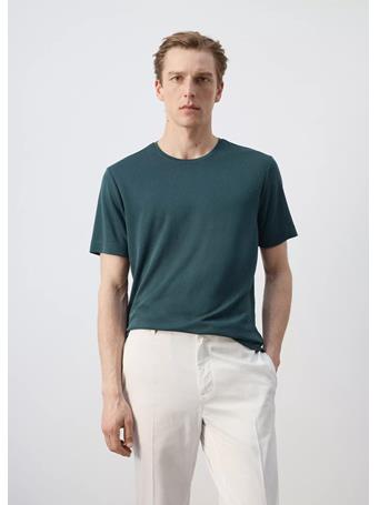 MANGO - Slim-fit Short-sleeved T-shirt GREEN