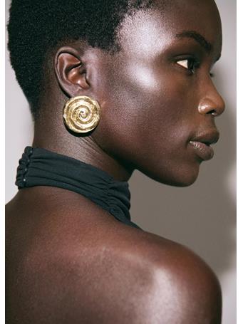 MANGO - Spiral Crystal Earring GOLD
