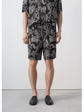 MANGO - Printed Slim Fit Bermuda Shorts BLACK