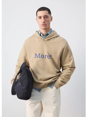 MANGO - Printed 100% Cotton Hooded Sweatshirt BEIGE