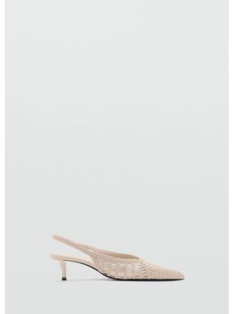 MANGO - Woven Toe Cap Shoe NATURAL WHITE