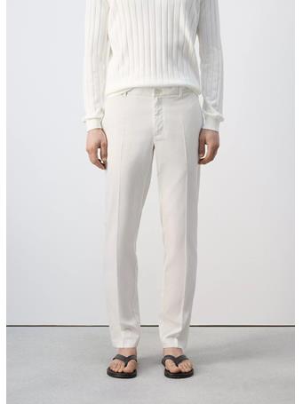 MANGO - Regular-fit Lyocell Trousers OFF WHITE