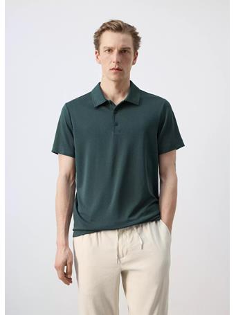 MANGO - Fine-knit Polo Shirt GREEN