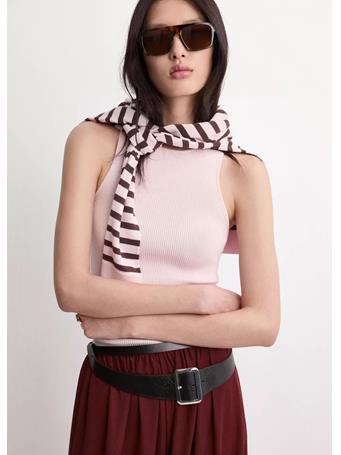 MANGO - Fitted Fine-Knit Top LT-PASTEL PINK