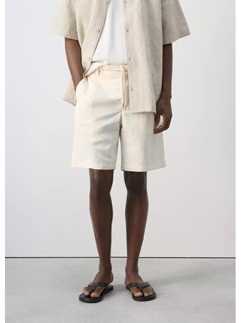 MANGO - Linen Lyocell Shorts OFF WHITE