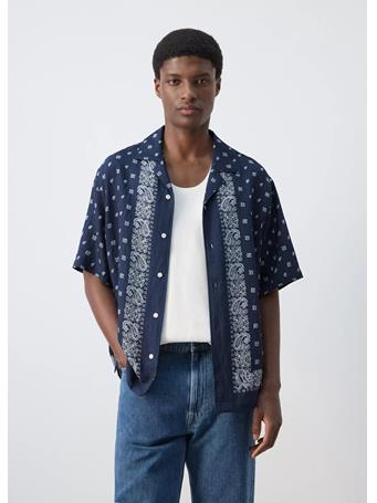 MANGO - Printed Fluid Regular-fit Shirt NAVY