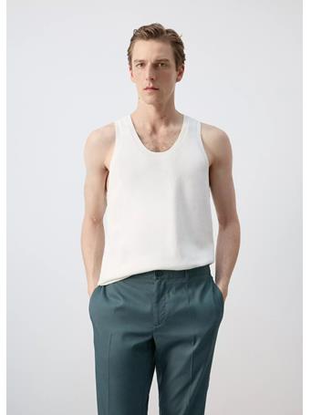 MANGO - Slim-fit Cotton Tank Top OFF WHITE