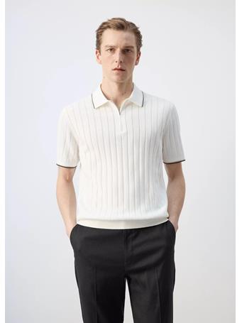MANGO - Fine-knit Polo Shirt With Zip OFF WHITE