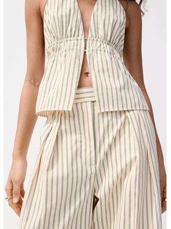 MANGO - Chalk-Stripe Straight Trousers YELLOW