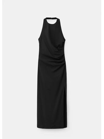 MANGO - Draped Halter Dress BLACK