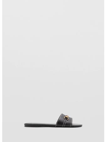 MANGO - Metallic Detail Strap Sandal DARK BROWN